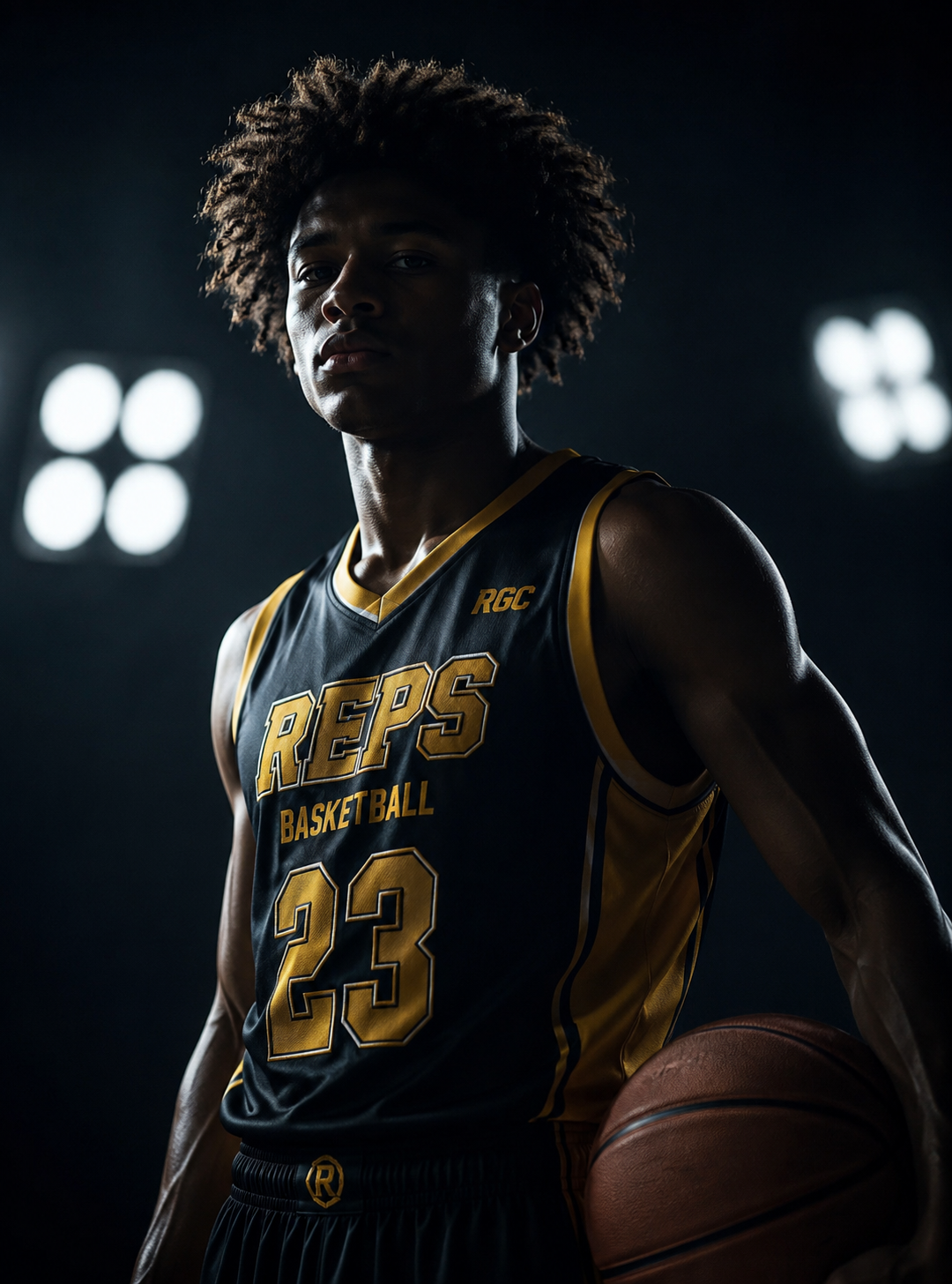 High school basketball athlete in custom apparel